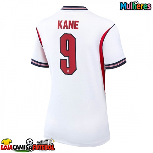 Camisa de Futebol Inglaterra Harry Kane #9 Equipamento Principal Mulheres Mundo 2026 Manga Curta